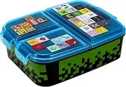 Zawadi Global Minecraft Kids Childrens Multi Compartment Rectangular School Travel Lunch Food Box Sandwich Bento Container, BPA Free