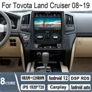16" Android Navigation Car Gps Tesla Style For Toyota Land Cruiser 08~19 8+128g