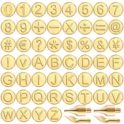 56 Pieces Wood Burning Tip Letter Wood Burning Tip Set Including Alphabet Num...
