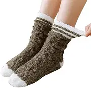 [Generic] Support Socks for Women Compression Socks Women's Soft Fuzzy Sleeping Socks Fuzzy Elastic Slipper Socks Flat Feet Socks