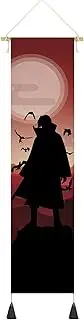 High-Quality Naruto Fabric Rolling Picture with Shadow Crack | Kakemono 142 x 33 cm | Includes Hooks | Motif: Itachi Uchiha