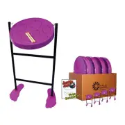 Jumbie Jam Steel Drum Educators 4-Pack – Tube Floor Stands - Purple Pans (G)