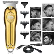 Kemei Electric Zero Gapped Hair Clippers Cordless Portable Beard Trimmer Kit US