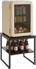 Small Table Stand with Adjustable Storage Shelf 20 inch, Square Tea Black