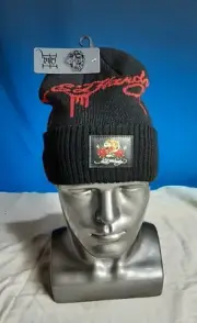 NWT Ed Hardy Tiger Embroidered Knit Hat / Beanie in Black