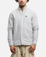 [Fred Perry] Fred Perry Stripe Oxford Shirt Blue - Size S S Blue