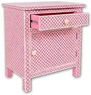 Pink Bone Fish Scale Inlay Cupboard