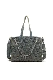 [Diesel] Diesel - Charm-D-Tote bag in Argyle quilted denim - Shopping Bags - Woman - Blue UNI Blue