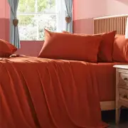 Homiest Extra Deep Pocket Cal King Size Sheets Set, 6 Pieces Soft Burnt Orang...