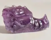 100% Natural Amethyst Mineral Rough Stone, Hand Sculpture Dragon, head Purple