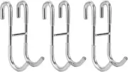 (3-Pack), Over Door Hooks for Bathroom Frameless Glass Shower Door, Towel Hooks