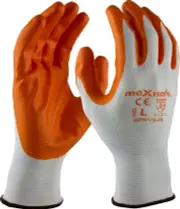 Maxisafe GPN119-10 - Orange Nitrile Coated Polyester Gloves - XL - 5 Pack
