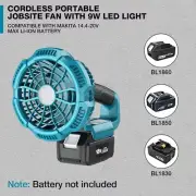 Portable LED Lighting Fan Cordless Jobsite Fan Remote Control For Makita 14-20V