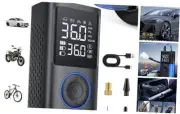 Tire Inflator Portable Air Compressor, 150 PSI Cordless Mini Bike Tire Blue