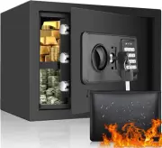 25cm (H) 1.0 Cubic Safe Box Fireproof Waterproof with Digital Keypad Key, Anti-T