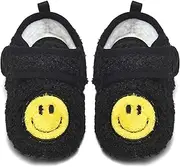 [LMRENCE] Toddler Smiley Face Slippers Boys Girls House Indoor Non Slip Shoes Warm Cozy Socks for Baby Kids