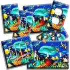 VIBRANT AQUATIC LIFE TROPICAL FISH DOLPHIN LIGHT SWITCH OUTLET WALL PLATES DECOR