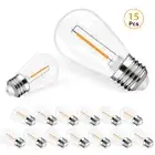 15pcs 1W LED S14 Replacement Light Bulbs E26 3V for Solar Festoon String Lights