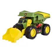 John Deere 2-N-1 Dig Rig Dump Truck & Loader w/ Lights/Sounds Motorized Drive