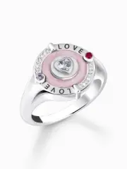 Thomas Sabo TR2447-390-9-54 Silver signet ring heart and stones