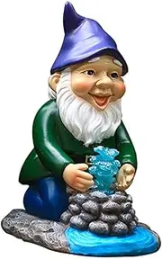 GANAZONO Outdoor Solar Resin Gnome Light Charming Garden Decoration for Lawn Patio and Pathway Weather Resistant Night Illumination Present for Birthdays and Outdoor Spaces