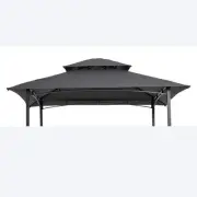 8 ft. x 5 ft. Grill Gazebo Replacement Canopy, Double Tiered BBQ Tent Roof Top