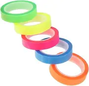 jojofuny 5 Rolls Colored Highlighting Tape of Removable Transparent Marking Tapes for Beginners for Reading Note Indexing and Annotation Each