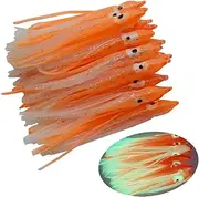 30pcs Luminous Octopus Skirts Soft Plastic Trolling Lure Squid Skirts Fishing Hoochie Bait Lures Size: 1.97"/2.76"/3.54"