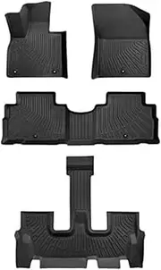 2020-2024 Compatible for Hyundai Palisade 7/8 Seater TPE Floor Mats Cargo Mat Backrest Mat All Weather Protection Car Floor Liners(4PCS Floor Mats)