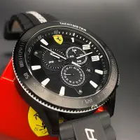 在飛比找Yahoo!奇摩拍賣優惠-FERRARI法拉利男錶,編號FE00006,50mm黑圓形
