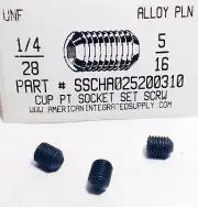 1/4-28x5/16 Hex Socket Set Screws Cup Point Alloy Steel (25)