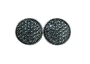 DAVID YURMAN 17mm PAVE GREY SAPPHIRE ROUND CUFFLINKS ST. SILVER 5C NEW BOX