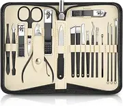 Manicure Set 18pcs,DUAIU Manicure Pedicure Tools Kit,Nail Clipper Set Gifts for Women/Men,Stainless Steel Nail Set Manicure For Toe and Finger Nails Grooming Care with Zipper Bag