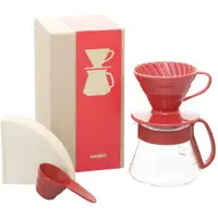 在飛比找蝦皮購物優惠-【有發票】日本製 HARIO V60 紅色01 濾杯咖啡壺組