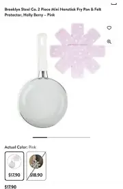 2 Sets Brooklyn Steel Co. 2 Pc Mini Fry Pan With Felt Protector - Pink Snowflake