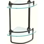 Delta FSS16-VBR Double Corner Glass Shelf w/ Towel Bar Venetian Bronze Finish