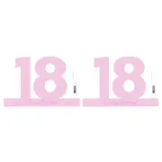 2PK LMD 18 Birthday Fairy Floss MDF Signature Block Number Signage Decor Pink