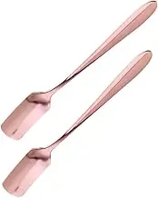 WEKADRIN 2Pcs Stainless Steel Dessert Spoons Stylish Ice Cream Spoons with Comfortable Handle for Cakes Food Parties Elegant for Dining Table