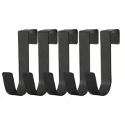 Over The Cabinet Door Single Hooks 5 Pack (Black)