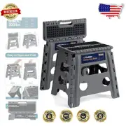 Compact 13" Folding Step Stool - 300 lbs Capacity - Non-Slip for Adults & Kids