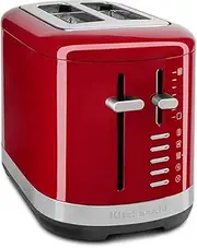 [KitchenAid] Toaster for 2 Slices - Vintage Design - 2 Large Slots for Multiple Bread Types - 4 Different Functions, 7 Burning Levels - Stainless Steel - Empire Red