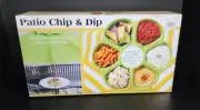 Patio Chip and Dip Platter with Clear Lid - Opens to fit around patio umbrellas