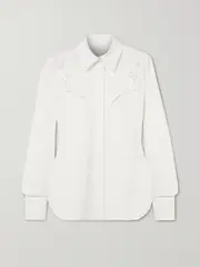 [Chloé] Chloé - Embroidered Grain De Poudre Shirt - White - FR 42 FR 42 White