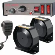 BooYu 12V 400W 9 Tones Police Warning Emergency Siren PA System [Slim Speaker...