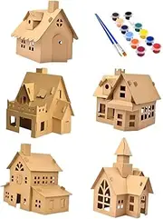 DRESSOOS Homemade House for Kids 5 Sets Christmas DIY Biscuit House Decor Creative and Safe for Play