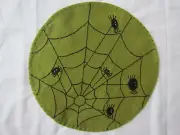 Primitive Style Spider & Web Runner / Candle Mat Halloween Colins GR-197 NEW
