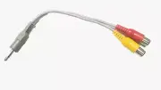 1/8" Y Adaptor 1/8" plug to 2) RCA Jacks molded ends 4K1-400Y 2 pcs