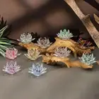 Hue Reflection Crystal Lotus Flower Glass Lotus Feng Shui Decor Home Decor