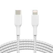 Belkin BoostCharge 2m USB-C to Lightning Braided Cable (White)
