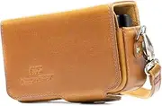 [MegaGear] MG1511 Canon PowerShot SX740 HS, SX730 HS Leather Camera Case with Strap - Light Brown